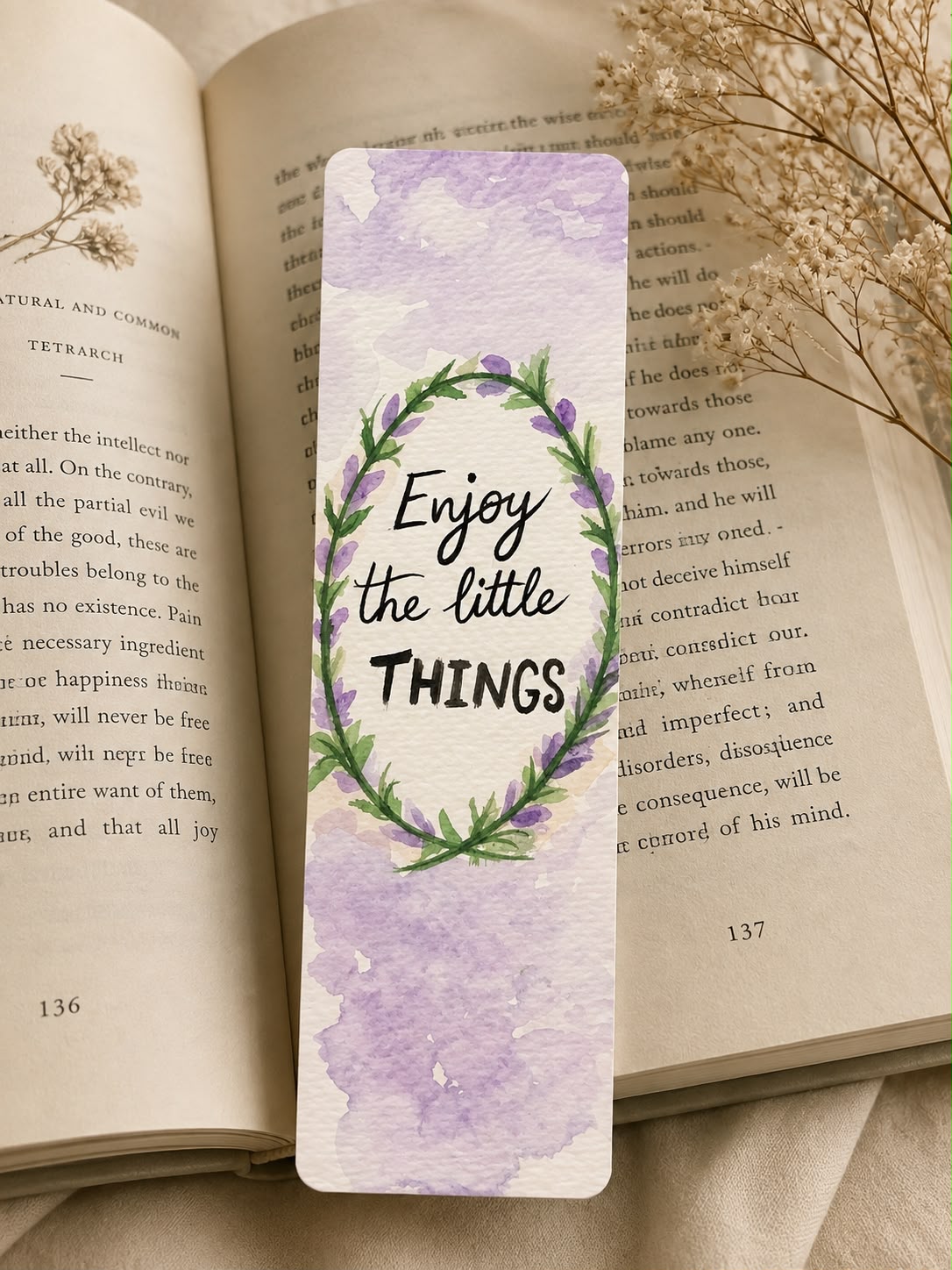 Calligraphed handmade bookmark