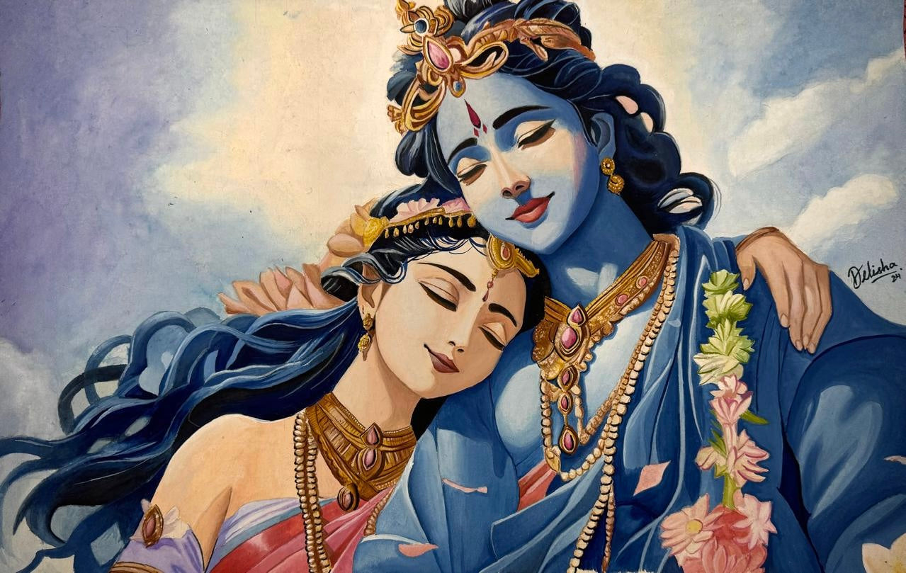 Radha Krishna handmade painting