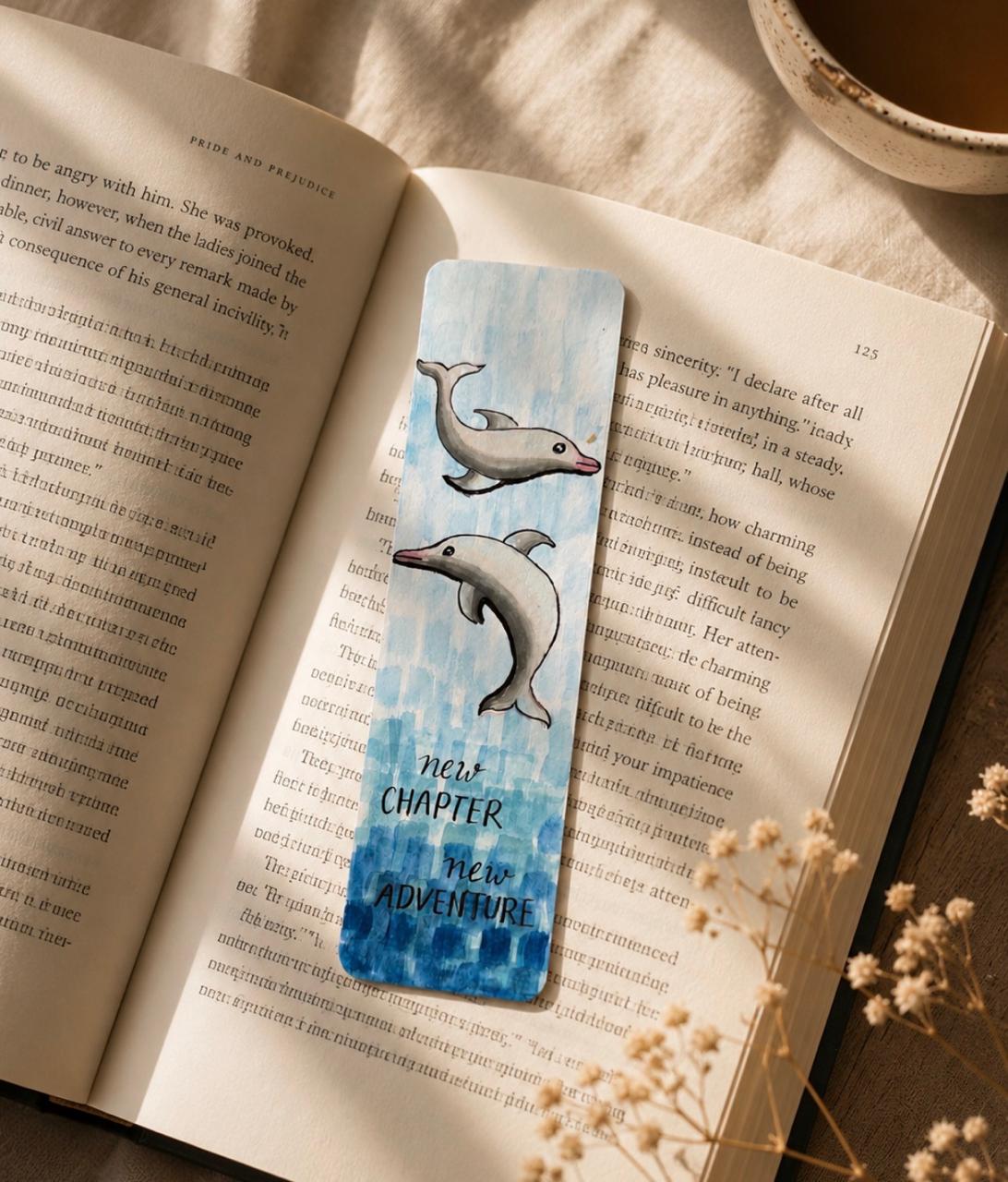 Dolphin Handmade Bookmark