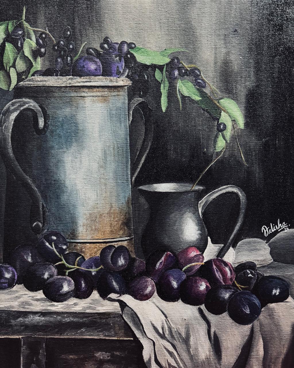 Fruits and Vessel Handmade Canvas Painting