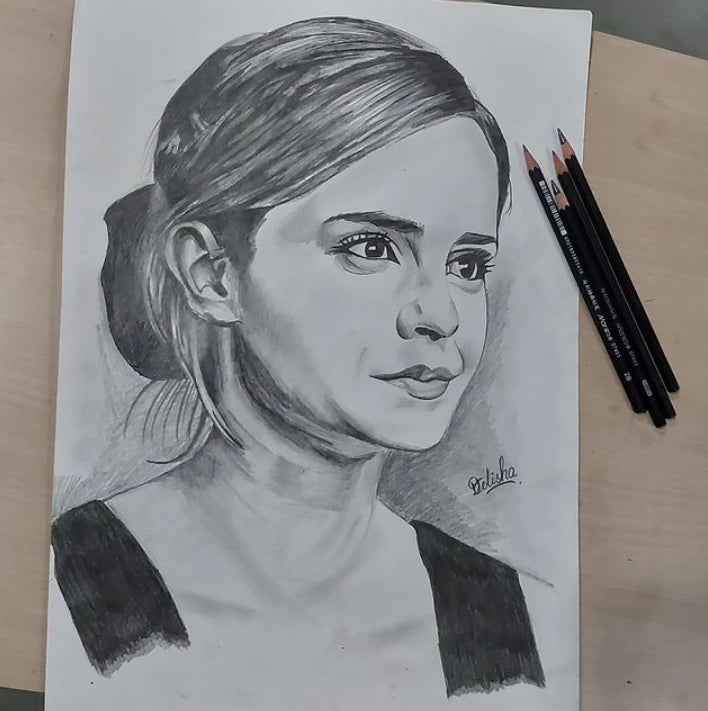 Emma Watson Handmade Sketch with Frame