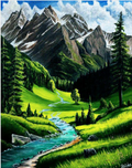 Landscape canvas painting